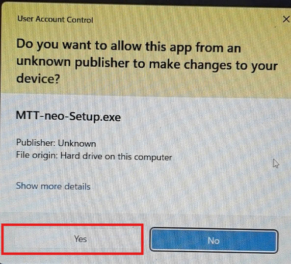 Minh họa bước 5 xác nhận quyền cài đặt trên Windows